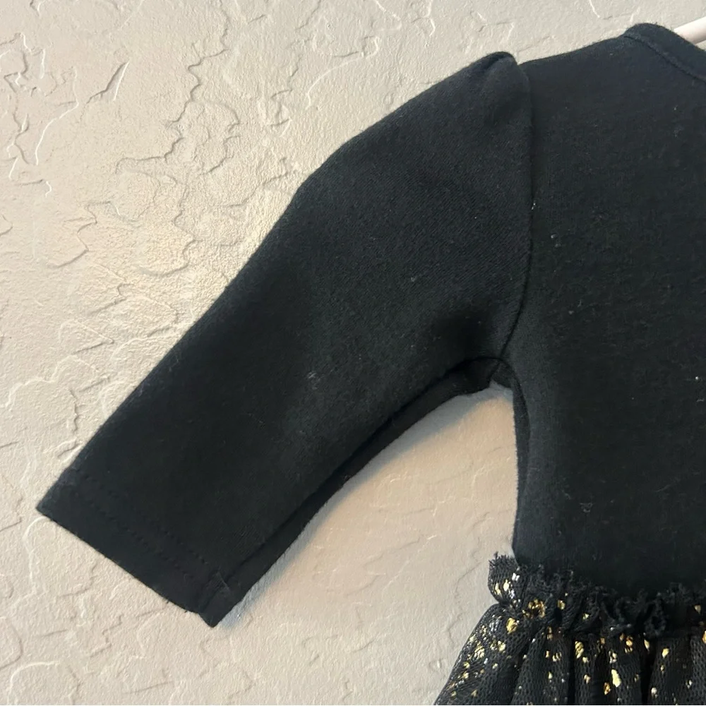 ⭐️Baby starters my first new year black and gold tutu skirted bodysuit newborn